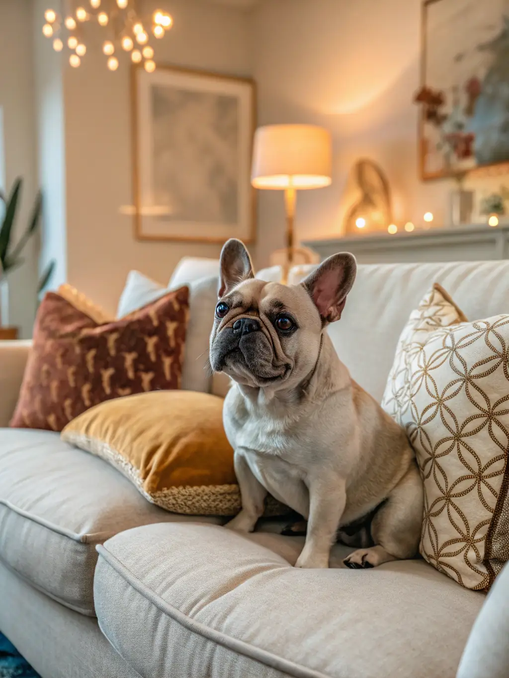 A French Bulldog sleeping comfortably in a cozy bed, illustrating the importance of providing a comfortable environment.
